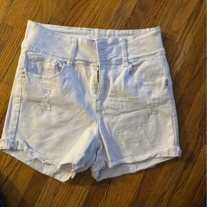 FORTNER FRENZY White Jean Shorts